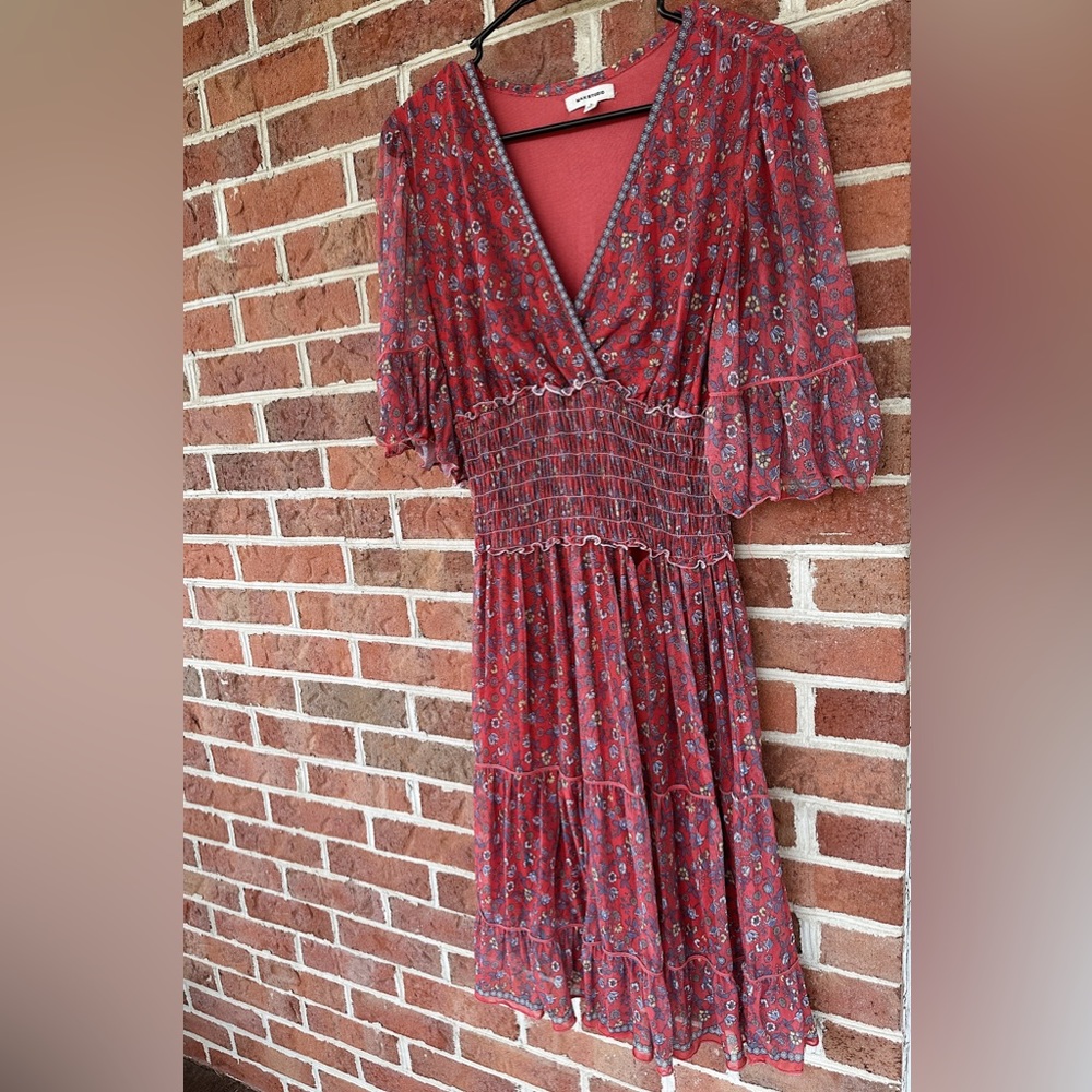 Small Red Dress with Floral Pattern